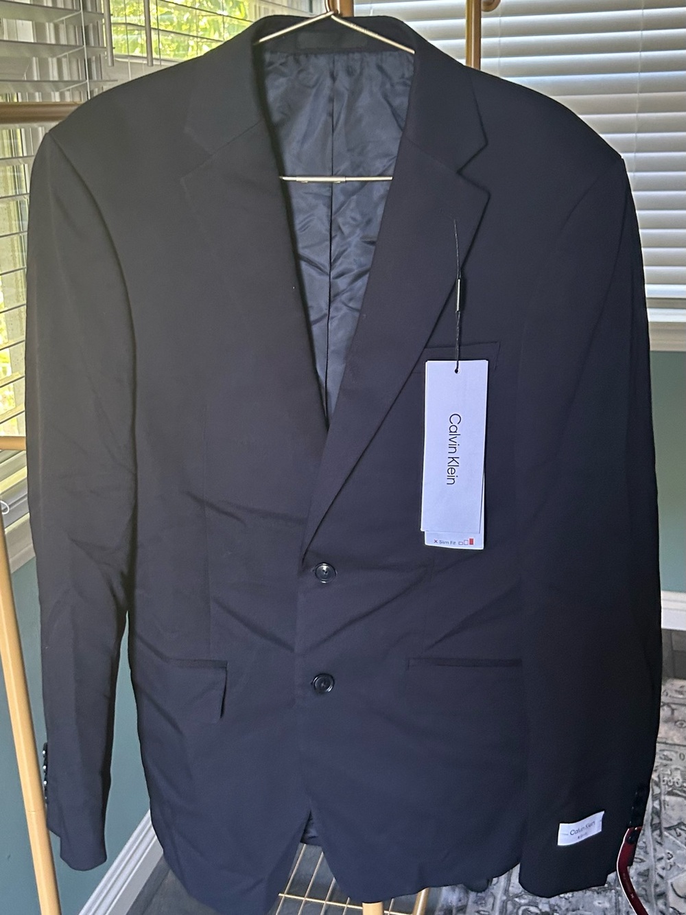 Calvin Klein Men's Black Two-Button Blazer 38R NWT Slim Fit